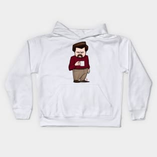 Ron Swanson Parks and Recreation Kids Hoodie